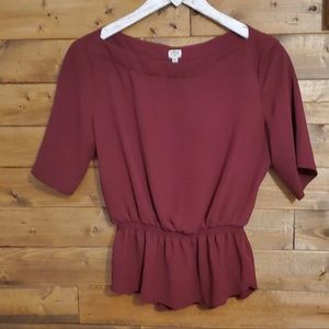 Aritzia Wilfred Maroon Blouse S